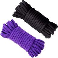 uniyou soft cotton rope 32 feet / 10 length 1/3 inch thick durable twisted rope cord for climbing, crafts, home decor (2 pack, purple & black) logo