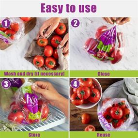 img 1 attached to 🥦 Set of 45 Reusable Fresh Produce Bags for Fridge Storage (20 Medium, 20 Large, 5 Extra-Large), BPA-Free, Ideal for Storing Vegetables, Fruits, and Herbs, Preserve Freshness and Prolong Shelf Life, by Xtend