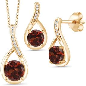img 4 attached to Gem Stone King Pendant Earrings Women's Jewelry