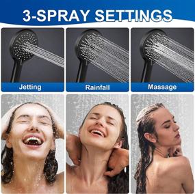 img 3 attached to Luxsego High Pressure Handheld Shower Head: 4 Spray Settings, Stainless Hose, 🚿 Adjustable Bracket & Powerful Jet - Perfect for Cleaning Tub, Tile & Pet!