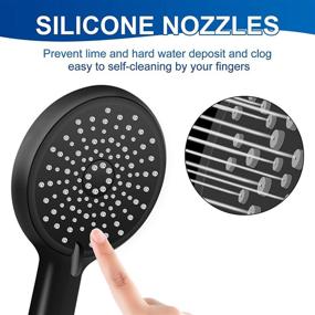 img 1 attached to Luxsego High Pressure Handheld Shower Head: 4 Spray Settings, Stainless Hose, 🚿 Adjustable Bracket & Powerful Jet - Perfect for Cleaning Tub, Tile & Pet!