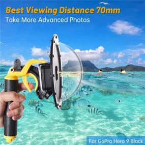 img 2 attached to 📸 GoPro Dome Port: Waterproof Housing Case for GoPro HERO9 Black - Underwater Protective Diving Dome with Trigger Pistol, Anti-Fog Insert, Hand Grip - Lens Accessories Included
