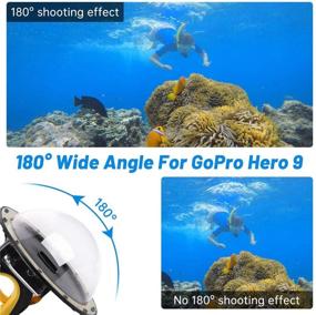 img 3 attached to 📸 GoPro Dome Port: Waterproof Housing Case for GoPro HERO9 Black - Underwater Protective Diving Dome with Trigger Pistol, Anti-Fog Insert, Hand Grip - Lens Accessories Included