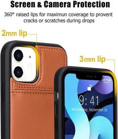 img 3 attached to 📱 Labato iPhone 12/12 Pro Wallet Case with Strap - Slim Leather Lanyard Cases with Card Holder and Zipper Wallet - Protective Phone Cover for 6.1'' iPhone 12/12 Pro 2020 (Brown)