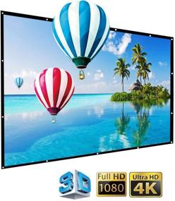 img 4 attached to 🎥 iGreat 200-Inch Portable Outdoor Projector Screen: 16:9 Folding HD Big Size Movie Screen, Perfect for Home Theater and Office Presentation