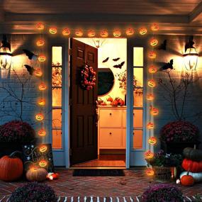 img 2 attached to Halloween Pumpkin String Lights: 30 LED 16.4ft Battery Operated Decorative Twinkle Lights - Perfect for Indoor/Outdoor Decorations, Parties, and Bedroom Camper Décor - Waterproof & 8 Modes Timer