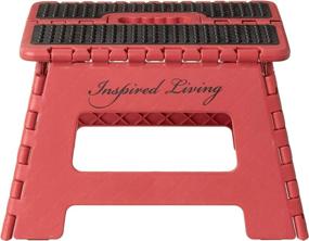 img 3 attached to 🪑 Efficient and Portable Inspired Living Step Heavy Duty Folding Stools, 9" High, in Vibrant RED