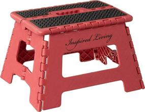 img 4 attached to 🪑 Efficient and Portable Inspired Living Step Heavy Duty Folding Stools, 9" High, in Vibrant RED