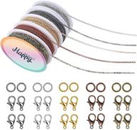 📿 premium 49.2 ft rolo chains necklace kit - happy makers 2mm for jewelry making, 5 color options with lobster clasps and jump rings - perfect for diy pendant bracelet crafts for women and men logo