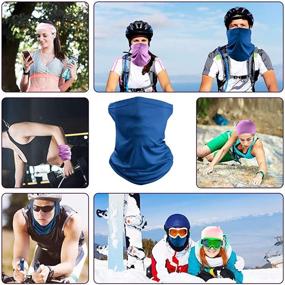 img 3 attached to 🧣 6-Piece Cooling Neck Gaiter with UV Protection - Face Mask, Windproof Scarf, Sunscreen, Breathable Bandana, Balaclava