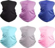 🧣 6-piece cooling neck gaiter with uv protection - face mask, windproof scarf, sunscreen, breathable bandana, balaclava логотип