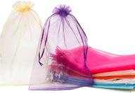 🎁 100 count of 8x12 inch organza gift bags - assorted colors for toy, candy, chocolate, party, christmas, wedding favors logo