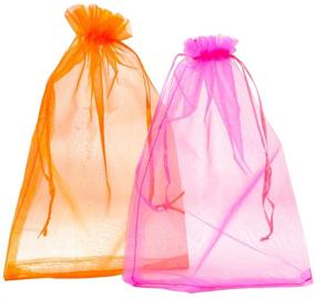 img 3 attached to 🎁 100 Count of 8x12 Inch Organza Gift Bags - Assorted Colors for Toy, Candy, Chocolate, Party, Christmas, Wedding Favors