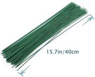 🌿 200 pcs 16 inch 22 gauge dark green floral stem wire: ideal for diy bouquet stem wrapping and crafts logo