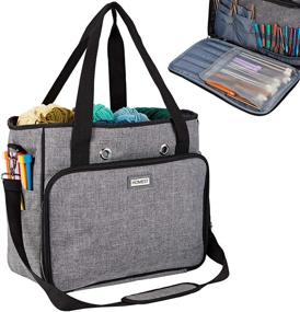 img 4 attached to 🧶 HOMEST Large Yarn Storage Bag: Organize all your Knitting and Crochet supplies with Ease!
