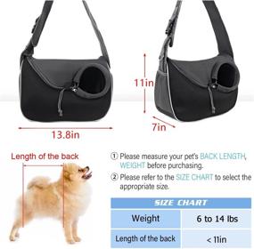 img 3 attached to WOYYHO Large Dog Sling Carrier - Hands-Free Crossbody Bag Pet Sling Mesh Carrier with Supportive Bottom Pad | Ideal for Small to Medium Dogs, Cats, and Rabbits