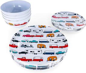 img 2 attached to Camco Campsite Dishware Set Multicolor 53297