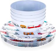 camco campsite dishware set multicolor 53297 logo