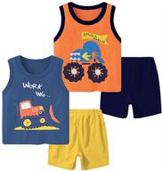 🦕 zukocert boys' clothing: dinosaur sleeveless t-shirt sets (a6 90) - enhanced seo logo