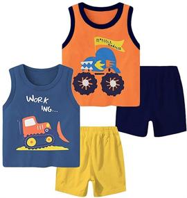 img 4 attached to 🦕 ZukoCert Boys' Clothing: Dinosaur Sleeveless T-Shirt Sets (A6 90) - Enhanced SEO