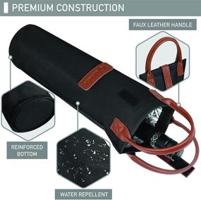 img 1 attached to OPUX Single Bottle Wine Tote Kitchen & Dining for Wine Accessories