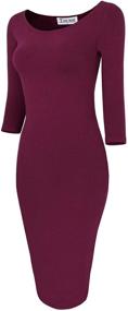 img 2 attached to Toms Ware Classic Bodycon TWFR049 D059 BLACK US Women's Clothing in Dresses