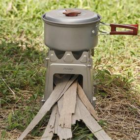 img 2 attached to 🔥 ATiAP WS009ST-Ti Ultralight Outdoor Camping Stove Titanium Wood Burning Stove - Multi-Fuel Alcohol Stove with BBQ Capability