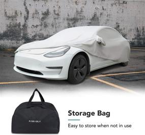 img 1 attached to 🚗 Farasla Outdoor Car Cover for Tesla Model 3: Weatherproof Protection with Storage Bag