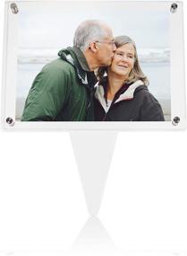 img 4 attached to 💧 Waterproof Picture Frame SimpleView 5x7 - Ideal Memorial Gifts, Cemetery Decorations for Grave, Sympathy Gift - Clear Grave Decorations for Cemetery & Picture Frames