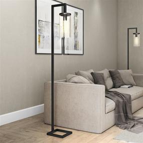 img 4 attached to 🖤 Henn & Hart FL0014 Modern Farmhouse Seeded Floor Lamp, 1 Size, Black