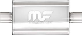 img 1 attached to 🔊 MagnaFlow Performance Muffler Exhaust 12219 - Oval Center/Offset, 4in x 9in, Straight-Through Design, 3in Inlet/Outlet, 20in Length, Satin Finish - Classic Deep Exhaust Sound