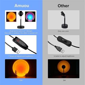 img 2 attached to 🌈 Amuou Sunset Lamp and Rainbow Lights: 2-in-1 Projector for Stunning Sunset Light and Colorful Rainbow Projection - Adjustable 180° Rotation, Perfect for Photography, Selfie, Tiktok, and Home Decor