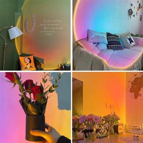 img 3 attached to 🌈 Amuou Sunset Lamp and Rainbow Lights: 2-in-1 Projector for Stunning Sunset Light and Colorful Rainbow Projection - Adjustable 180° Rotation, Perfect for Photography, Selfie, Tiktok, and Home Decor