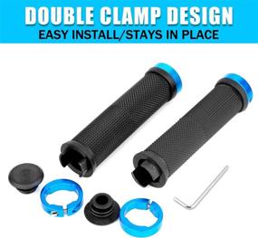 img 1 attached to 🚴 BOBILIFE Ergonomic Bike Handlebar Grips - Shockproof Bicycle Grips with Adjustable Aluminum Lock for MTB BMX, 2 Pairs Pack with End Caps - Mountain Bike Optimization