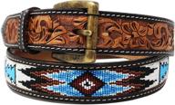 🏻 men's western beaded full grain leather accessories - 26rt12 logo