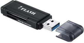 img 1 attached to 📱 iFlash USB 2.0 считыватель/записыватель карт SDHC/SDXC для SanDisk и Kingston 64GB и 32GB UHS-I SDXC, SDHC, SD, MMC, Ultra SDXC, Extreme SDHC - Торговая упаковка (Только считыватель карт, память не включена)