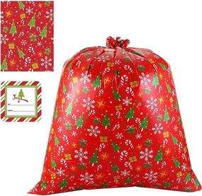 img 3 attached to 🎁 Набор из 8 рождественских больших подарочных сумок – Прочные 36” x 44” с ярлыками – Идеально подходит для больших подарков, праздничных презентов, украшений и дарения во время Рождества