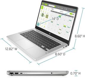 img 1 attached to 💻 Обновленный ноутбук HP Chromebook 14-дюймов с процессором Intel Celeron N4000, 4Гб ОЗУ, 32Гб eMMC, Chrome OS - минеральное серебро (14a-na0010nr)