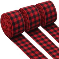 315 inches buffalo plaid ribbon: perfect for box wrapping & crafts decoration - black and red plaid logo