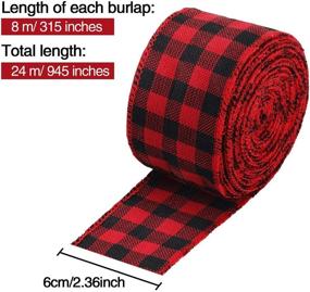 img 2 attached to 315 Inches Buffalo Plaid Ribbon: Perfect for Box Wrapping & Crafts Decoration - Black and Red Plaid