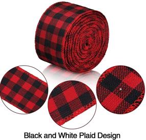 img 3 attached to 315 Inches Buffalo Plaid Ribbon: Perfect for Box Wrapping & Crafts Decoration - Black and Red Plaid