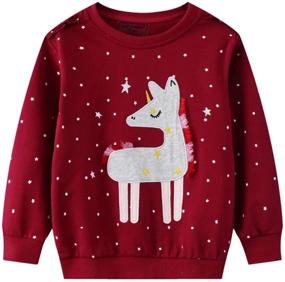 img 2 attached to Charlene Max Toddler Sweatshirt Giraffe Apparel & Accessories Baby Girls for Clothing