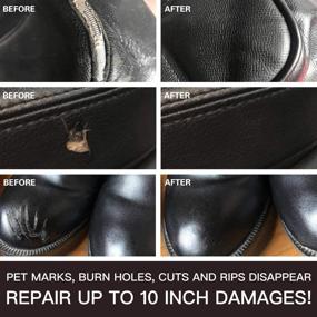 img 2 attached to Revive and Restore: Black Vinyl Leather Repair Kit with Leather Paint Gel for Couches, Car Seats, and More - Fix Scratches, Tears & Burn Holes on Genuine, Italian, Bonded, PU Leather+