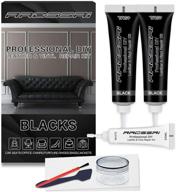 revive and restore: black vinyl leather repair kit with leather paint gel for couches, car seats, and more - fix scratches, tears & burn holes on genuine, italian, bonded, pu leather+ logo