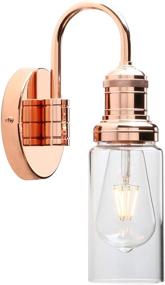 img 4 attached to 🔦 Permo Industrial Vintage Gooseneck Wall Mount Single Sconce with Clear Glass Shade – Copper Finish