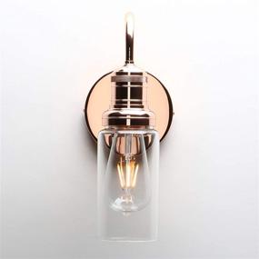 img 2 attached to 🔦 Permo Industrial Vintage Gooseneck Wall Mount Single Sconce with Clear Glass Shade – Copper Finish