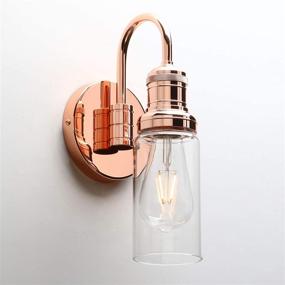 img 1 attached to 🔦 Permo Industrial Vintage Gooseneck Wall Mount Single Sconce with Clear Glass Shade – Copper Finish