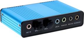 img 3 attached to 🔊 Optimal Shop USB 2.0 External Sound Card 6 Channel 5.1 Surround Adapter Audio S/PDIF for PC -Blue: Enhance Your PC Audio Experience