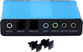 img 1 attached to 🔊 Optimal Shop USB 2.0 External Sound Card 6 Channel 5.1 Surround Adapter Audio S/PDIF for PC -Blue: Enhance Your PC Audio Experience