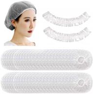 💦 200pcs clear plastic disposable shower caps for hair processing, spa, home, hotel, and salon use - elastic bath caps logo